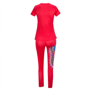 Leanne Dashiki Set -Red #Red #Pant Sets SA-BLL2057-5 Sexy Clubwear and Pant Sets by Sexy Affordable Clothing