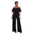 Clarisse Black Embroidery Ruffle Top Strapless Jumpsuit #Black SA-BLL55333-2 Women's Clothes and Jumpsuits & Rompers by Sexy Affordable Clothing