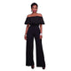 Clarisse Black Embroidery Ruffle Top Strapless Jumpsuit #Black SA-BLL55333-2 Women's Clothes and Jumpsuits & Rompers by Sexy Affordable Clothing