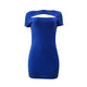 Short Sleeve Open-cut Dress #Blue #Short Sleeve SA-BLL2736-3 Fashion Dresses and Mini Dresses by Sexy Affordable Clothing