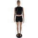 Hooded Shorts Two Piece Set #Black #Hooded SA-BLL282650 Sexy Clubwear and Pant Sets by Sexy Affordable Clothing