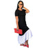 Short Sleeve Maxi Dress With Contrast Hem #Short Sleeve #Contrast Hem