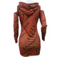 Women's Print Cold Shoulder Long Hoodies Club Dress #Hooded SA-BLL27770-3 Fashion Dresses and Mini Dresses by Sexy Affordable Clothing