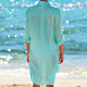 Green Crinkle Twill Beach Shirt #Cardigan #Cuffed Sleeve SA-BLL38523-3 Sexy Swimwear and Cover-Ups & Beach Dresses by Sexy Affordable Clothing