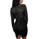 Sexy Women Long Sleeve Lace Hollow Out Clubwear #Black #Long Sleeves SA-BLL2196-2 Fashion Dresses and Mini Dresses by Sexy Affordable Clothing