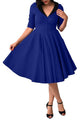 Unique Vintage 1950s Blue & Black Sleeved Eva Marie Swing Dress  SA-BLL36125-4 Fashion Dresses and Skater & Vintage Dresses by Sexy Affordable Clothing