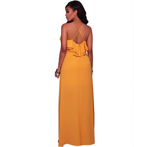 Rachel Ruffle Rust Maxi Dress #Maxi Dress # SA-BLL5017-2 Fashion Dresses and Maxi Dresses by Sexy Affordable Clothing