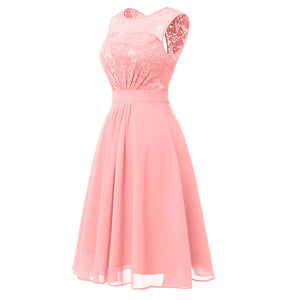 Sleeveless O-Neck Lace Upper A-line Prom Dress #Lace #Sleeveless #A-Line #Round Neck SA-BLL36270-2 Fashion Dresses and Skater & Vintage Dresses by Sexy Affordable Clothing