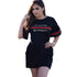 Ribbon Stitching Digital Printing Dress #Black