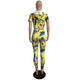 Casual Hooded Collar Floral Printed Two-Piece Pants Set #Short Sleeve #Two Piece #Hooded #Print SA-BLL282449-2 Sexy Clubwear and Pant Sets by Sexy Affordable Clothing
