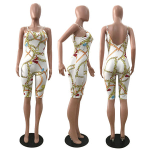 Chains On Lock Romper Suit #Jumpsuit #Backless SA-BLL55418-1 Women's Clothes and Jumpsuits & Rompers by Sexy Affordable Clothing