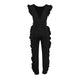 Open Back Ruffled Sleeveless Belted Jumpsuit #Sleeveless #Ruffled SA-BLL55569-3 Women's Clothes and Jumpsuits & Rompers by Sexy Affordable Clothing