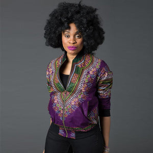 Dashiki Bomber Jacket #Purple #Top SA-BLL603-3 Women's Clothes and Blouses & Tops by Sexy Affordable Clothing