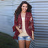 Floral Print Loose Puff Sleeve Kimono Cardigan Lace Patchwork Cover Up Blouse #Tops #Red