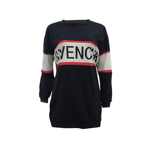 Contrast Color Letter Print Casual Sweatshirt Dress #Sweatshirt SA-BLL355-3 Women's Clothes and Blouses & Tops by Sexy Affordable Clothing