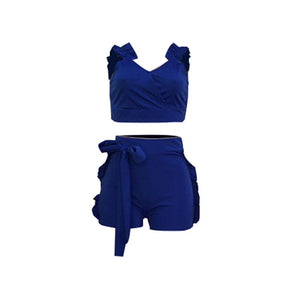 Sexy Straps Crop Top and Shorts #Blue #Crop Top #Straps SA-BLL282677-3 Sexy Clubwear and Pant Sets by Sexy Affordable Clothing