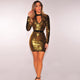 Deep V Slim Sequins Dress #Bodycon Dress #Mini Dress #Gold SA-BLL2163-2 Fashion Dresses and Mini Dresses by Sexy Affordable Clothing