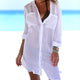 White Crinkle Twill Beach Shirt #Cardigan #Cuffed Sleeve SA-BLL38523-1 Sexy Swimwear and Cover-Ups & Beach Dresses by Sexy Affordable Clothing