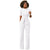 Sexy Women Half Sleeve Belt Solid Casual Jumpsuit #White # SA-BLL55193-1 Women's Clothes and Jumpsuits & Rompers by Sexy Affordable Clothing