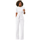 Sexy Women Half Sleeve Belt Solid Casual Jumpsuit #White # SA-BLL55193-1 Women's Clothes and Jumpsuits & Rompers by Sexy Affordable Clothing