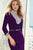 V-neck Knee Length Midi Dresses Purple  SA-BLL36012-3 Fashion Dresses and Midi Dress by Sexy Affordable Clothing