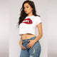 Up To No Good Embellished Tee - White #White #Embellished Lips SA-BLL705 Women's Clothes and Blouses & Tops by Sexy Affordable Clothing