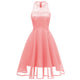 Lace Upper Sleeveless Scoop Skater Dress #Lace #Pink #Sleeveless #Zipper SA-BLL36207-1 Fashion Dresses and Midi Dress by Sexy Affordable Clothing