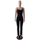 Women Straps Double-breasted Jumpsuit #Black SA-BLL55390-1 Women's Clothes and Jumpsuits & Rompers by Sexy Affordable Clothing