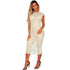 Knit Short Sleeves Maxi Cover Up Dress #Cover Up #Short Sleeve #Round Neck