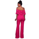 Sexy Lace Ruffled Off Shoulder Slinky Jumpsuit With Wide Leg #Lace #Slash Neck #Off The Shoulder SA-BLL55587-6 Women's Clothes and Jumpsuits & Rompers by Sexy Affordable Clothing