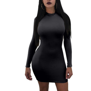 Stephanie Lace Up Turtleneck Mini #Bodycon Dress #Mini Dress #Black SA-BLL2159-2 Fashion Dresses and Bodycon Dresses by Sexy Affordable Clothing