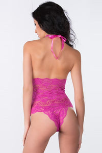 Lace Halter Teddy Rhodo  SA-BLL81137-2 Sexy Lingerie and Teddys by Sexy Affordable Clothing