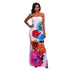 Mahana White Multi-Color Floral Print Maxi Dress #Maxi Dress #White #