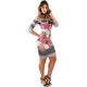 Slash Neck Printed Mini Dress #Printed #Slash Neck SA-BLL282597 Fashion Dresses and Mini Dresses by Sexy Affordable Clothing