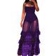 Black Mesh Long Halter Dress With Ruffled Hem #Purple #Mesh #Halter #Ruffle SA-BLL51162-4 Fashion Dresses and Maxi Dresses by Sexy Affordable Clothing
