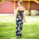 Plus Size Casual Loose Fit Floral Print Cami Beach Jumpsuit #Jumpsuit #Black SA-BLL55231-4 Women's Clothes and Jumpsuits & Rompers by Sexy Affordable Clothing