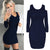 Long Sleeve Ribbed Mini Dress #Mini Dress #Blue SA-BLL2064-1 Fashion Dresses and Mini Dresses by Sexy Affordable Clothing
