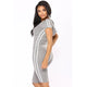 Sabrina Striped Lounge Romper #Jumpsuit #Grey #Zipper #Hooded #Knee Length SA-BLL55458-2 Women's Clothes and Jumpsuits & Rompers by Sexy Affordable Clothing