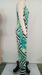 Holiday Leaf Printed Straps Jumpsuits #Printed #Straps SA-BLL55528-1 Women's Clothes and Jumpsuits & Rompers by Sexy Affordable Clothing