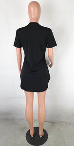 Cropped Side Slit Shirt Dress #Shirt #Slit SA-BLL282760 Fashion Dresses and Mini Dresses by Sexy Affordable Clothing