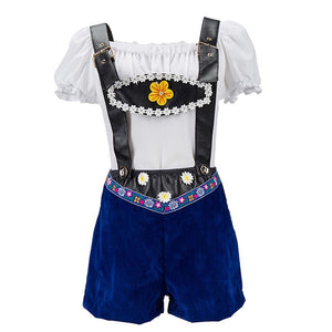 Sexy White Top and Suspender Shorts Bavarian Beer Girl Costume #Beer Costumes SA-BLL1221 Sexy Costumes and Beer Girl Costumes by Sexy Affordable Clothing