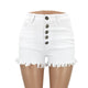 White Short Jeans With Ruffle Trims #White #Denim SA-BLL664-1 Women's Clothes and Jeans by Sexy Affordable Clothing