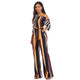 One Off Shoulder Print Colorful Striped Jumpsuits With Belt #One Shoulder #Striped SA-BLL55375-1 Women's Clothes and Jumpsuits & Rompers by Sexy Affordable Clothing