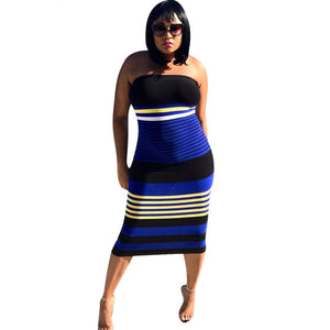 Multi-Color Stripped Sexy Tube Dress #Stripe #Strapless SA-BLL51457 Fashion Dresses and Maxi Dresses by Sexy Affordable Clothing