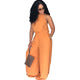 Adjustable Halter Long Jumpsuit #Orange #Halter #Straps SA-BLL55497-2 Women's Clothes and Jumpsuits & Rompers by Sexy Affordable Clothing