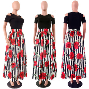 African Print Short Sleeve Blouse and Long Skirt #Short Sleeve #Two Piece #Print #Dashiki #African SA-BLL2432-1 Sexy Clubwear and Skirt Sets by Sexy Affordable Clothing