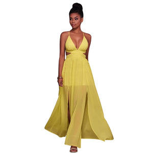 Aliza Neon Yellow CutOut Maxi Dress #Maxi Dress #Yellow #Cutout Maxi Dress SA-BLL51430-1 Fashion Dresses and Maxi Dresses by Sexy Affordable Clothing