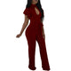 Irene Ruffle Sleeve Cutout Jumpsuit with Wide Leg #Jumpsuit #Red #Ruffle Sleeve #Cut Out SA-BLL55453-2 Women's Clothes and Jumpsuits & Rompers by Sexy Affordable Clothing