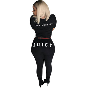 Casual Letter Print 2 Piece Set #Two Piece #Printed #Letter SA-BLL2721 Sexy Clubwear and Pant Sets by Sexy Affordable Clothing