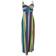 Multi Striped Straps Split Maxi Dress with Bow #Hole SA-BLL51446 Fashion Dresses and Maxi Dresses by Sexy Affordable Clothing